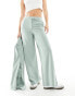 Фото #4 товара JDY wide leg trouser co-ord in sage green