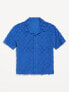 Фото #2 товара Short-Sleeve Loop-Terry Camp Shirt for Boys