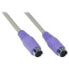 InLine PS/2 Cable male / male grey with purple plug 2m