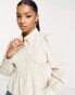 Urban Revivo gathered detail shirt in beige