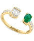 ფოტო #1 პროდუქტის EFFY® Emerald (3/8 ct. t.w.) & Diamond (1/3 ct. t.w.) Cuff Ring in 14k Gold
