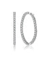 Фото #1 товара White Gold Plated with Cubic Zirconia Hoop Earrings