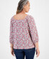 Petite Square-Neck 3/4-Sleeve Top