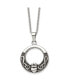Antiqued Claddagh Pendant Cable Chain Necklace
