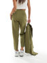 Фото #7 товара Miss Selfridge Petite high waist cigarette trouser in khaki