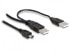 Фото #1 товара Delock 2x USB2.0-A male / USB mini 5-pin - 1 m - USB A - Mini-USB B - Male/Male - Black