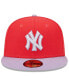 Фото #2 товара Men's Red, Lavender New York Yankees Spring Color Two-Tone 59FIFTY Fitted Hat