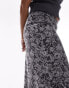 Topshop mesh lace print jersey maxi skirt in mono