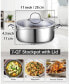 Фото #2 товара 7-Quart Classic Stainless Steel Dutch Oven Casserole with Glass Lid, Silver