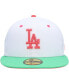 ფოტო #3 პროდუქტის Men's White, Green Los Angeles Dodgers Watermelon Lolli 59FIFTY Fitted Hat