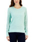 ფოტო #1 პროდუქტის Petite Pointelle Pattern Sleeve Sweater, Created for Macy's