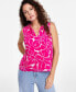 Фото #1 товара Women's Floral-Print Ruffled Top, Created for Macy's