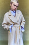 Фото #5 товара Пальто из смесовой шерсти с поясом ZARA