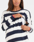 Фото #5 товара Women's Bold Stripe Cotton Knit Maternity and Nursing Jumper