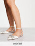 Фото #1 товара ASOS DESIGN Wide Fit Lavish pointed flats with faux pearl bow trim in ivory