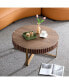 Modern Wood Coffee Table with Stainless Steel Pedestal Base