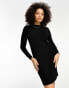 Object knitted high neck jumper mini dress in black Черный, XS - EU 34-36 - фото #1