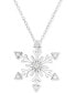 ფოტო #1 პროდუქტის Diamond Snowflake 18" Pendant Necklace (1/6 ct. t.w.) in Sterling Silver