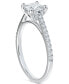 Diamond Cushion-Cut Cathedral Solitaire & Pavé Engagement Ring (5/8 ct. t.w.) in 14k White Gold