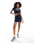 Pieces Sport Core mini skirt co-ord with contrast trim in navy and white