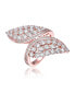 RA 18K Rose Gold Plated Clear Cubic Zirconia Cluster Wing Ring