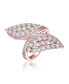 ფოტო #1 პროდუქტის RA 18K Rose Gold Plated Clear Cubic Zirconia Cluster Wing Ring