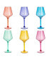 Acrylic Colored European Style Crystal, Stemmed Wine Glasses, Acrylic Glasses, Set of 6