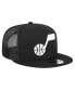Men's Black Utah Jazz Evergreen 9FIFTY Trucker Snapback Hat