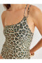Фото #23 товара Слитный купальник Koton с леопардовым принтом на одно плечо