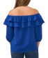 Petite Double-Ruffled Off-The-Shoulder Top