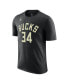 Men's Giannis Antetokounmpo Black Milwaukee Bucks 2022/23 Statement Edition Name and Number T-shirt