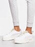 Puma Mayze textured neutral trainers in white and grey
