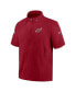 ფოტო #4 პროდუქტის Men's Cardinal Arizona Cardinals Sideline Coach Short Sleeve Hoodie Quarter-Zip Jacket