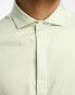 Фото #3 товара ASOS DESIGN skinny satin shirt with cutaway collar in light green