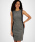 Фото #4 товара Women's Faux-Leather Side-Panel Sheath Dress