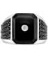 EFFY® Men's Onyx, Black Spinel & Diamond (1/20 ct. t.w.) Ring in Sterling Silver