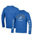 Фото #1 товара Men's Heather Blue Distressed Tampa Bay Lightning Multi-Logo Tri-Blend Long Sleeve T-shirt