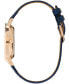 ფოტო #3 პროდუქტის Women's Multifunction Blue Leather Strap Watch 34mm