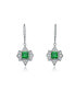 Sterling Silver Princess and Round Cubic Zirconia Leverback Earrings
