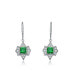 ფოტო #2 პროდუქტის Sterling Silver Princess and Round Cubic Zirconia Leverback Earrings