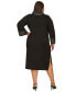 Фото #2 товара Plus Size Embellished Mock Neck Long-Sleeve Dress