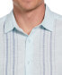 Men's Short Sleeve Button-Front Herringbone Panel Shirt