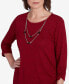 ფოტო #5 პროდუქტის Runway Ready Women's Melange Crew Neck Top With Detachable Necklace