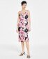 Фото #1 товара Women's Floral-Print Cowl Neck Slip Dress, Created for Macy's