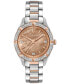 ფოტო #1 პროდუქტის Women's Sutton Diamond (1/10 ct. t.w.) Two-Tone Stainless Steel Bracelet Watch 32.5mm