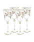 Floral Design Wine Glasses 6.25 oz, Set of 4
