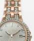 ფოტო #7 პროდუქტის Women's Eco-Drive Crystal Accent Rose Gold-Tone Stainless Steel Bracelet Watch 28mm EW2348-56A