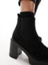 ASOS DESIGN Wide Fit Elma heeled chunky chelsea boots in black