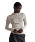 ფოტო #1 პროდუქტის Women's Dane Mock Neck Sheer Knit Sweater Top