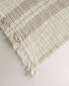 Striped cotton linen throw